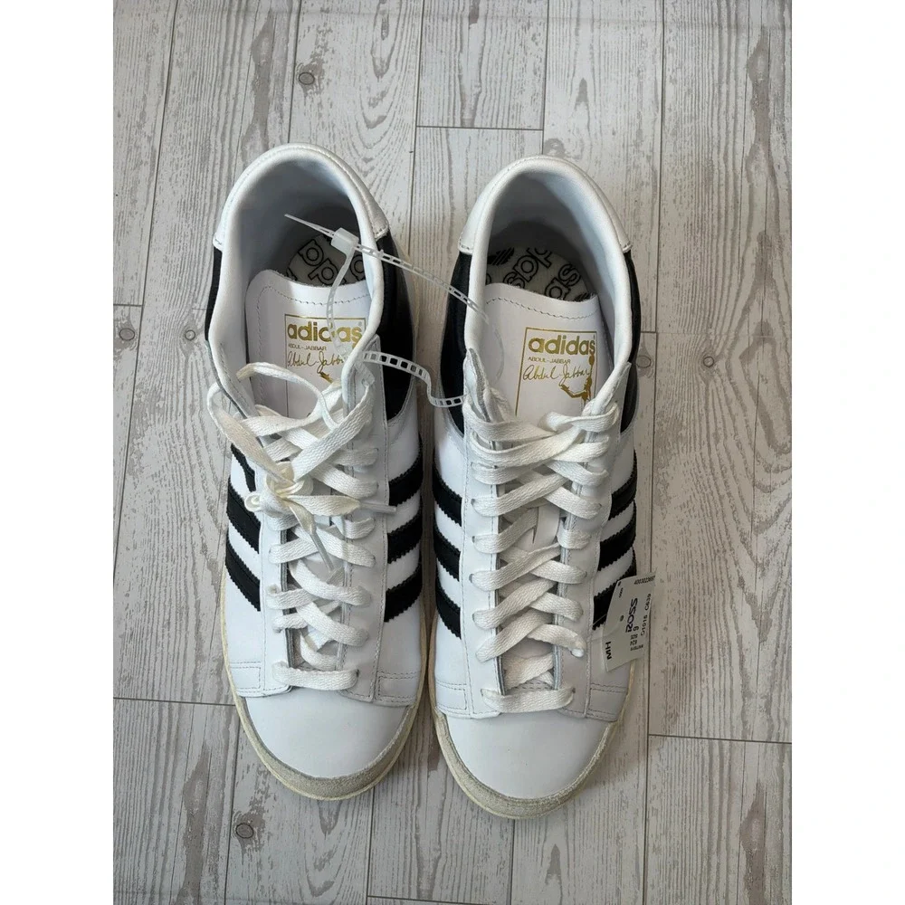Adidas Jabbar Hi JI3445 Mens 9 White Black NWT Leather Retro  Basketball Sneaker